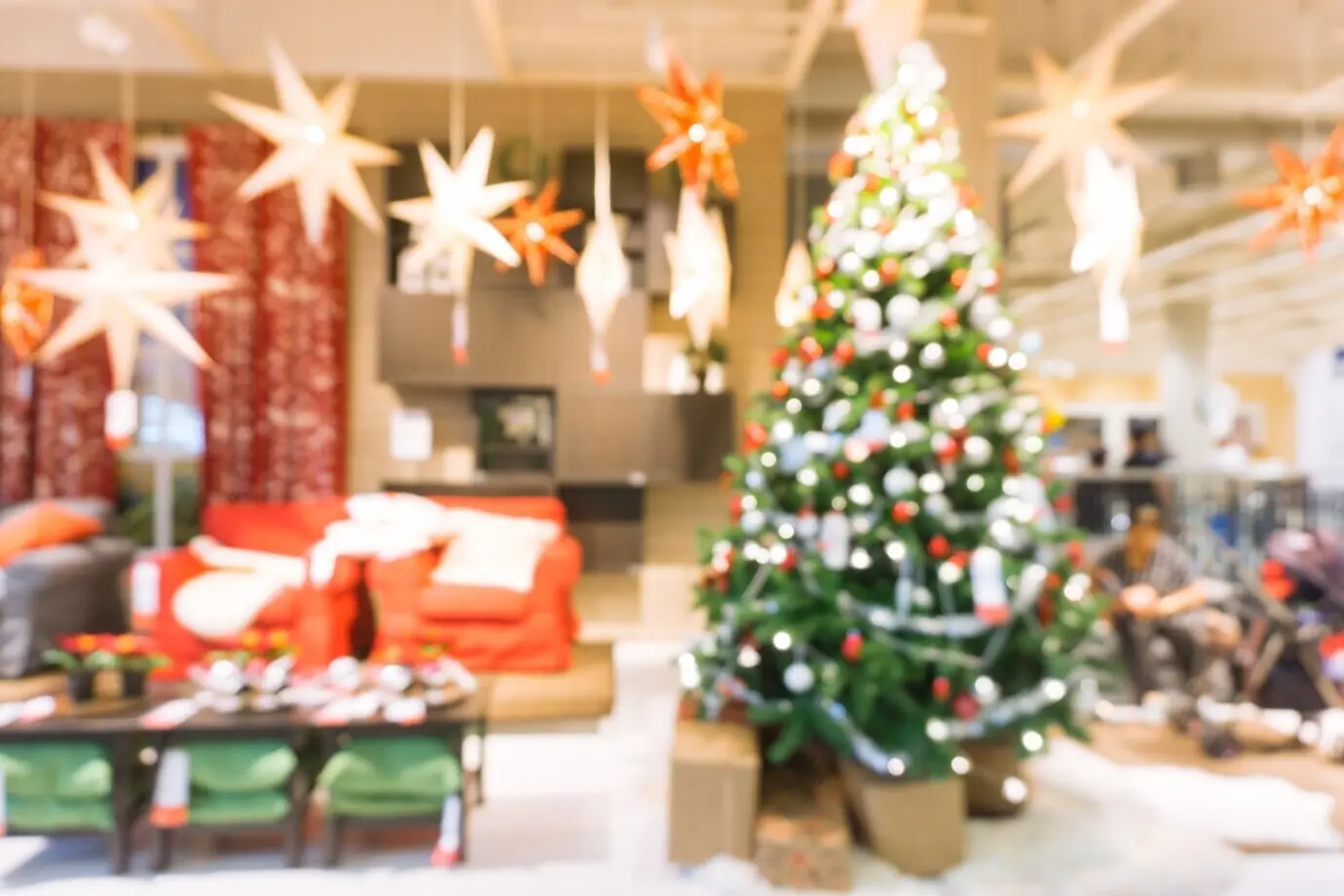 Unscharfe Weihnachtsszene